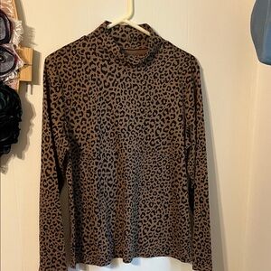 Croft & Barrow Brown Leopard Print Blouse